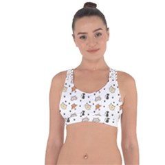 Cute Cat Kitten Animal Design Pattern Cross String Back Sports Bra by danenraven