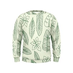 Banana Leaves Draw  Kids  Sweatshirt by ConteMonfrey