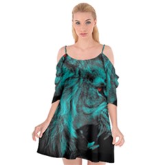 Angry Male Lion Predator Carnivore Cutout Spaghetti Strap Chiffon Dress