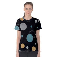 Circle Pattern Abstract Polka Dot Women s Cotton Tee