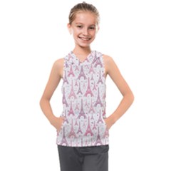 Eiffel Tower Pattern Wallpaper Kids  Sleeveless Hoodie by danenraven