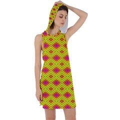 Red Yellow Abstract Racer Back Hoodie Dress by artworkshop