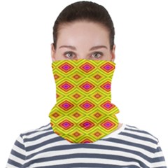 Red Yellow Abstract Face Seamless Bandana (adult)