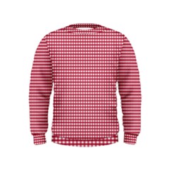 Red Gingham Check Kids  Sweatshirt by artworkshop