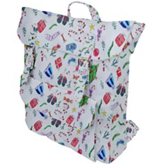 New Year Christmas Winter Watercolor Buckle Up Backpack by artworkshop