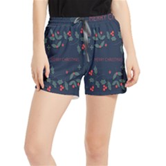 Merry Christmas  Frame Flora Women s Runner Shorts by artworkshop