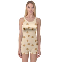 Gingerbread Star One Piece Boyleg Swimsuit by artworkshop