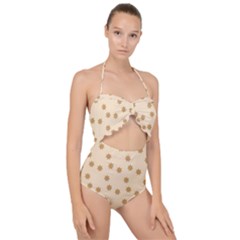 Gingerbread Star Scallop Top Cut Out Swimsuit by artworkshop