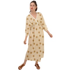 Gingerbread Star Grecian Style  Maxi Dress by artworkshop