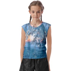 Frost Winter Morning Snow Kids  Raglan Cap Sleeve Tee by artworkshop