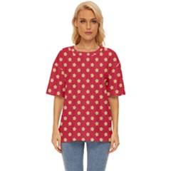 Felt Background Paper Red Yellow Star Oversized Basic Tee by artworkshop