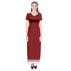 Christmas Red Graphic Short Sleeve Maxi Dress