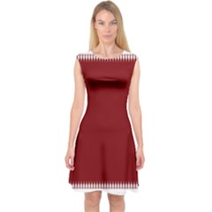 Christmas Red Graphic Capsleeve Midi Dress by artworkshop