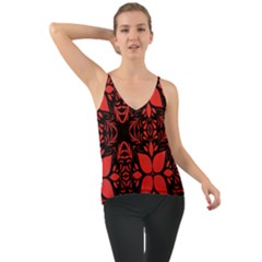 Christmas Red Black Xmas Gift Chiffon Cami