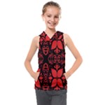 Christmas Red Black Xmas Gift Kids  Sleeveless Hoodie