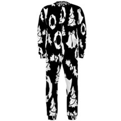 Black Card Christmas December Onepiece Jumpsuit (men) by artworkshop