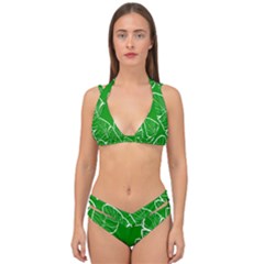 Green Banana Leaves Double Strap Halter Bikini Set by ConteMonfrey