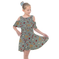 Wild Forest Friends   Kids  Shoulder Cutout Chiffon Dress by ConteMonfrey