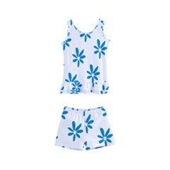 Little Blue Daisies  Kids  Boyleg Swimsuit by ConteMonfrey