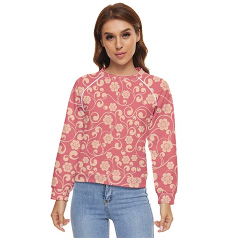 Pink Floral Wall Women s Long Sleeve Raglan Tee by ConteMonfrey