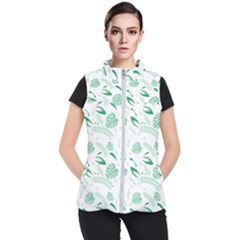 Green Nature Leaves Draw   Women s Puffer Vest by ConteMonfrey