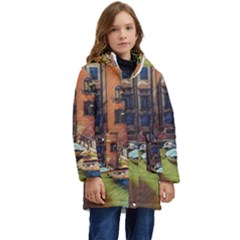 Venice Canals Art   Kid s Hooded Longline Puffer Jacket by ConteMonfrey