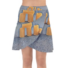Pasta Is Art - Italian Food Wrap Front Skirt by ConteMonfrey