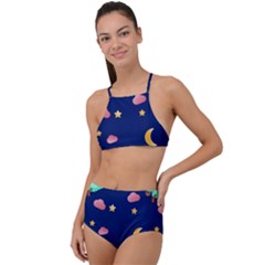 Sleepy Sheep Star And Moon High Waist Tankini Set by danenraven