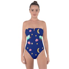 Sleepy Sheep Star And Moon Tie Back One Piece Swimsuit by danenraven