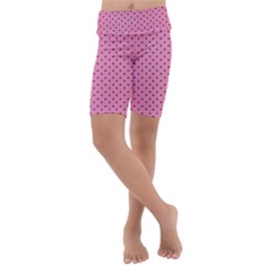 Polka Dot Dots Pattern Dot Kids  Lightweight Velour Cropped Yoga Leggings by danenraven