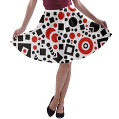 Square Object Future Modern A-line Skater Skirt by danenraven