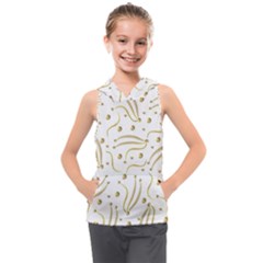 Illustration Pattern Seamless Golden 3d Kids  Sleeveless Hoodie