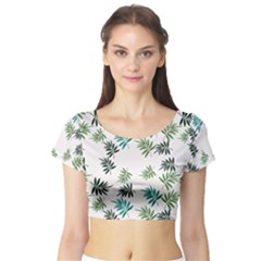 Leaves Leaf Green Nature Short Sleeve Crop Top