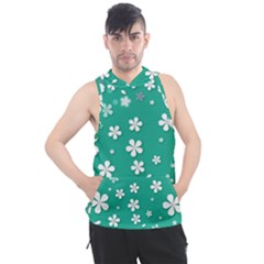 Illustration Background Daisy Flower Floral Men s Sleeveless Hoodie by danenraven