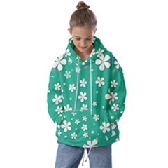 Illustration Background Daisy Flower Floral Kids  Oversized Hoodie by danenraven