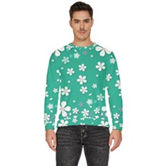 Illustration Background Daisy Flower Floral Men s Fleece Sweatshirt by danenraven