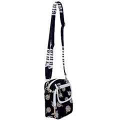 Gold Ornaments Black Shoulder Strap Belt Bag by TetiBright