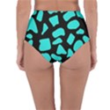 Cow Background neon blue black Reversible High-Waist Bikini Bottoms View4