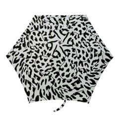 Leopard Print Black And White Draws Mini Folding Umbrella by ConteMonfreyShop