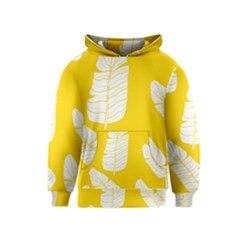 Yellow Banana Leaves Kids  Pullover Hoodie by ConteMonfreyShop