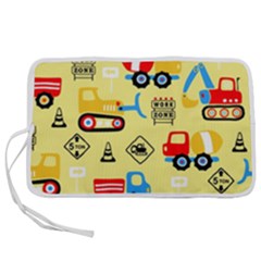 Seamless Pattern Vector Industrial Vehicle Cartoon Pen Storage Case (s) by Jancukart