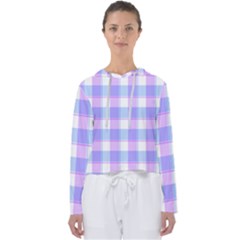 Cotton Candy Plaids - Blue, Pink, White Women s Slouchy Sweat by ConteMonfrey