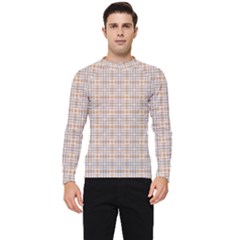 Portuguese Vibes - Brown And White Geometric Plaids Men s Long Sleeve Rash Guard by ConteMonfrey