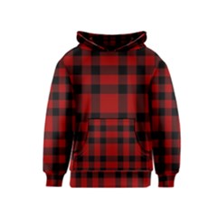 Red And Black Plaids Kids  Pullover Hoodie