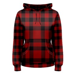 Red And Black Plaids Women s Pullover Hoodie by ConteMonfrey