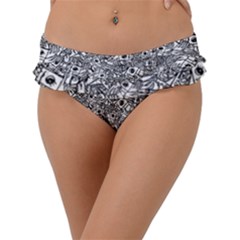 Weird Cute Fantasy Monsters Motif Pattern Frill Bikini Bottom by dflcprintsclothing