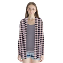 Purple Black Small Plaids Drape Collar Cardigan by ConteMonfrey