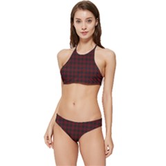 Black Red Small Plaids Banded Triangle Bikini Set by ConteMonfrey