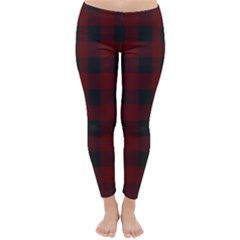 Dark Red Classic Plaids Classic Winter Leggings by ConteMonfrey