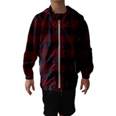 Dark Red Classic Plaids Kids  Hooded Windbreaker by ConteMonfrey